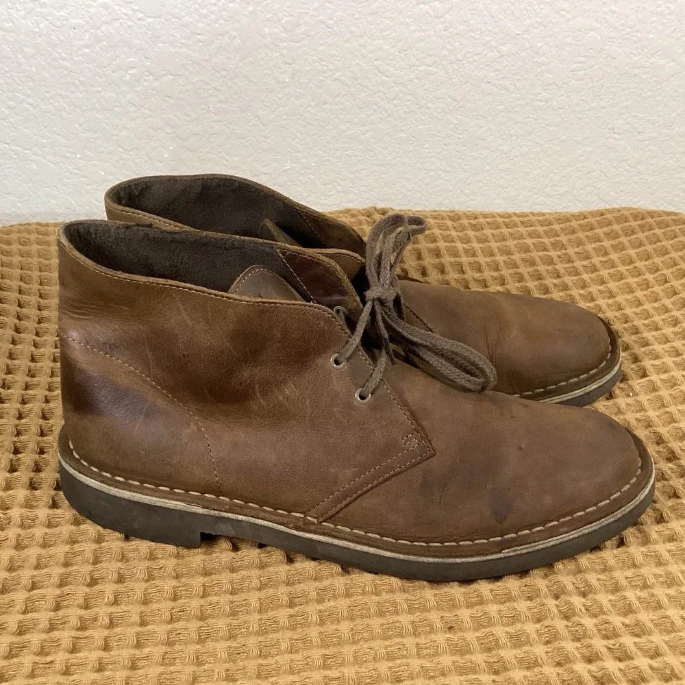 Clarks Desert Boots Mens Size 10.5 Brown Leather Chukka Ankle Boots
